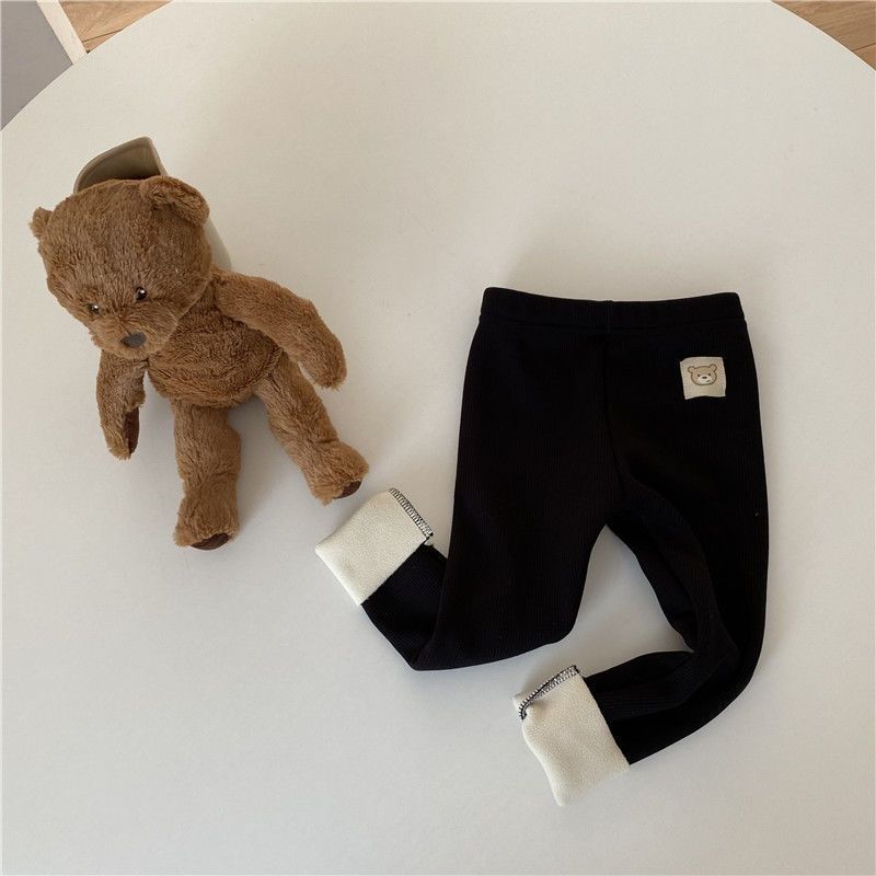 Girls' Single-layer Fleece-lined leggings