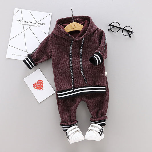 Children's Solid Color Long Sleeve Two-Piece Set