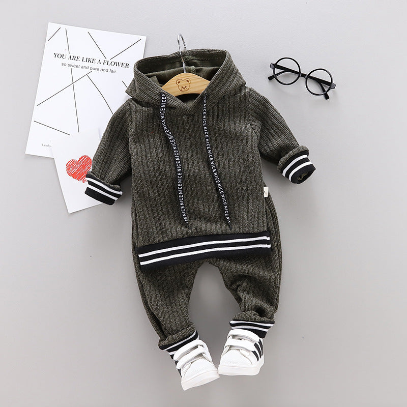 Children's Solid Color Long Sleeve Two-Piece Set