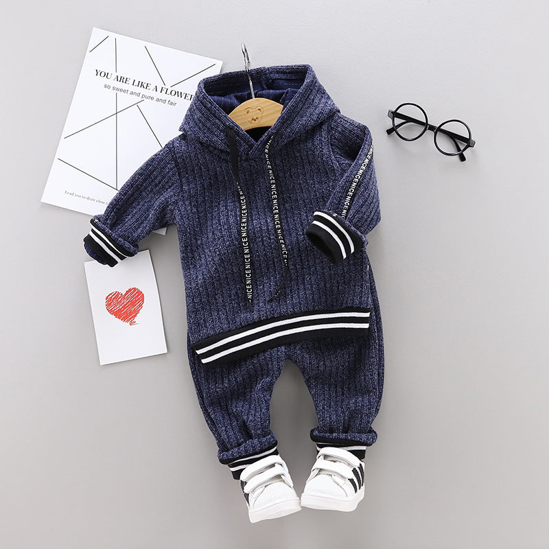 Children's Solid Color Long Sleeve Two-Piece Set