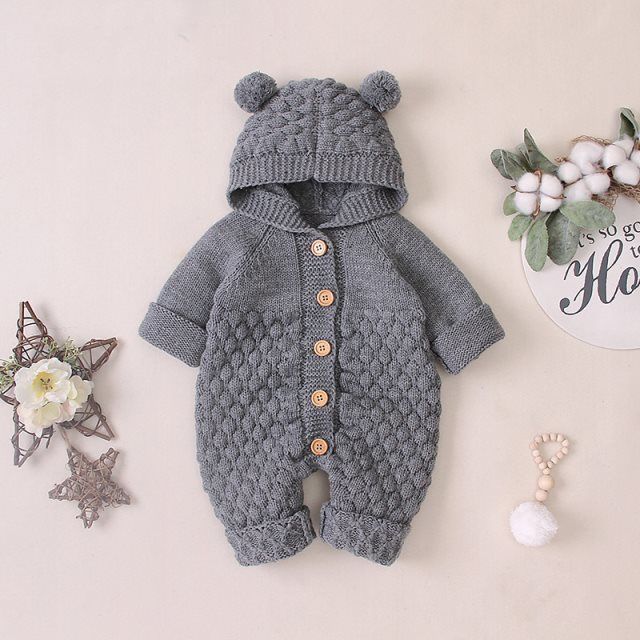 Baby knitted romper