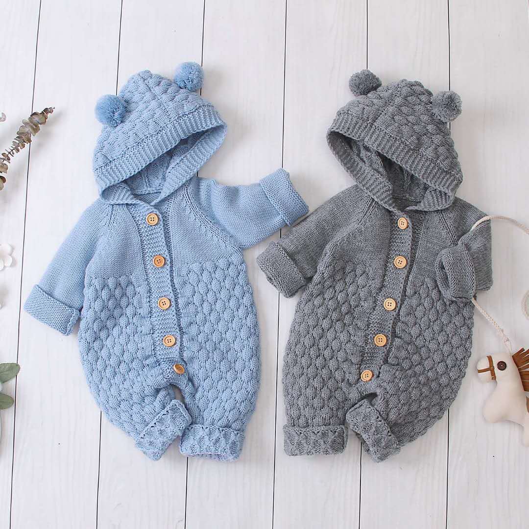 Baby knitted romper