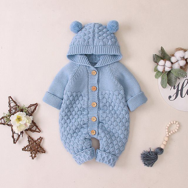 Baby knitted romper