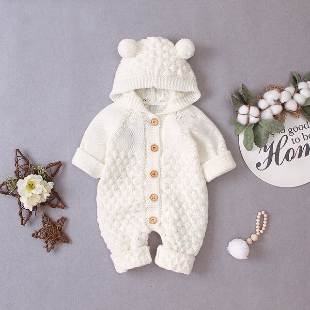 Baby knitted romper