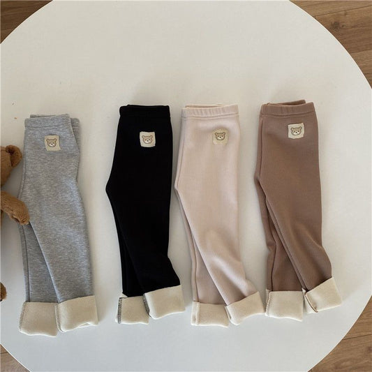 Girls' Single-layer Fleece-lined leggings